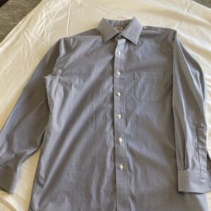 Brooks Brothers Classic Button Down Shirt Men’s M 15.5x33 Blue Stripe Cotton